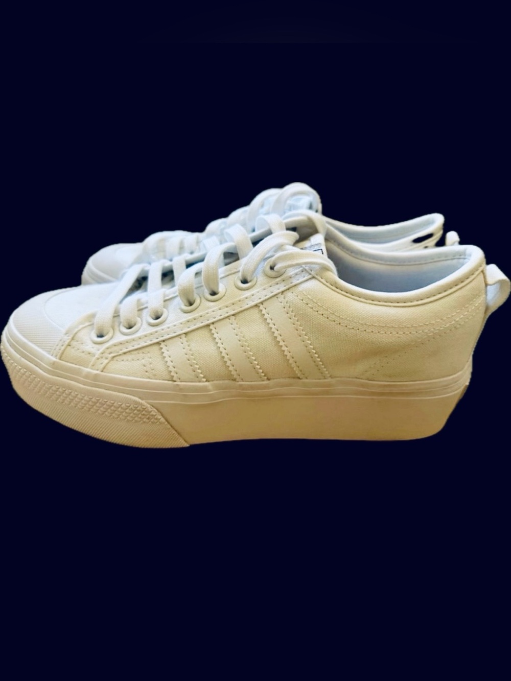 Adidas Nizza White Platform Lace-Up Canvas Sneakers (Women’s Sz 8.5)